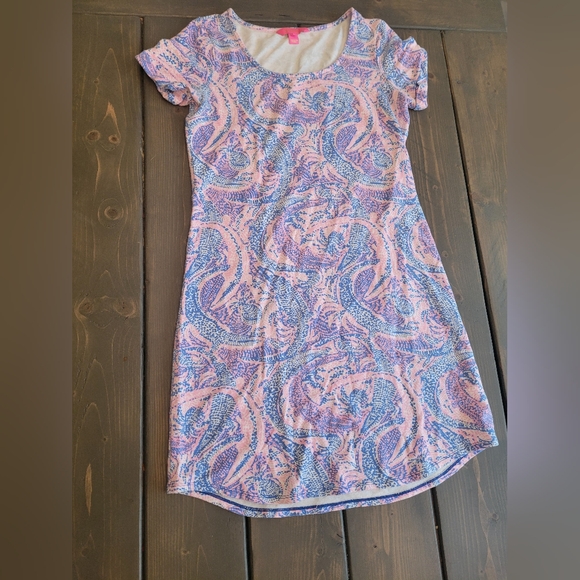 Lilly Pulitzer Dresses & Skirts - Lilly Pulitzer Blue and Pink Cotton Dress size extra small